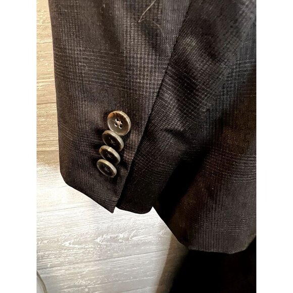 Perry Ellis Portfolio Men's‎ Tonal Plaid 2 PC Wool Suit Jacke - Picture 9 of 15